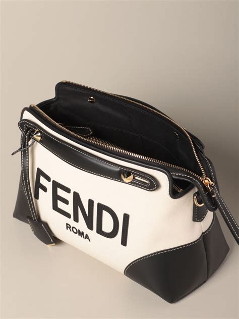 white fendi handbag|Fendi black shoulder bag.